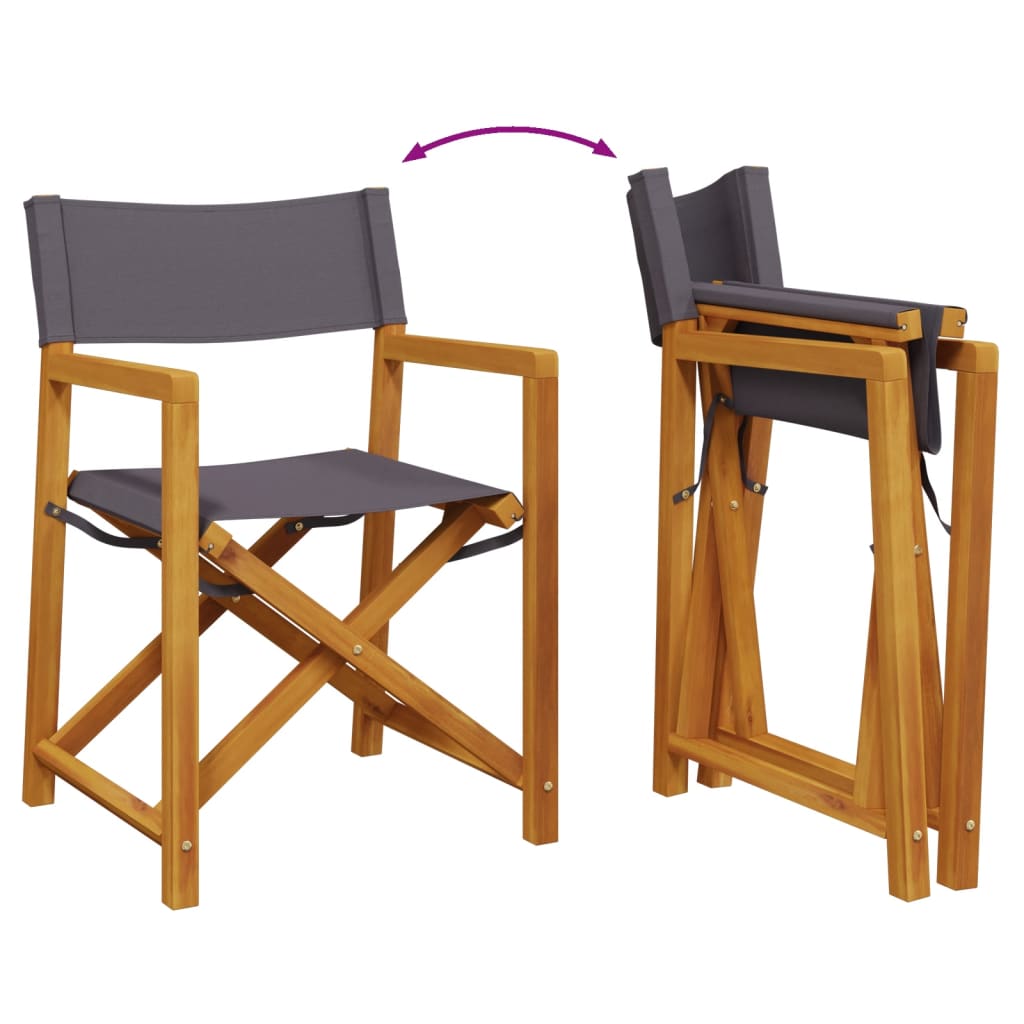 Set di 6 sedie pieghevoli in tessuto grigio scuro