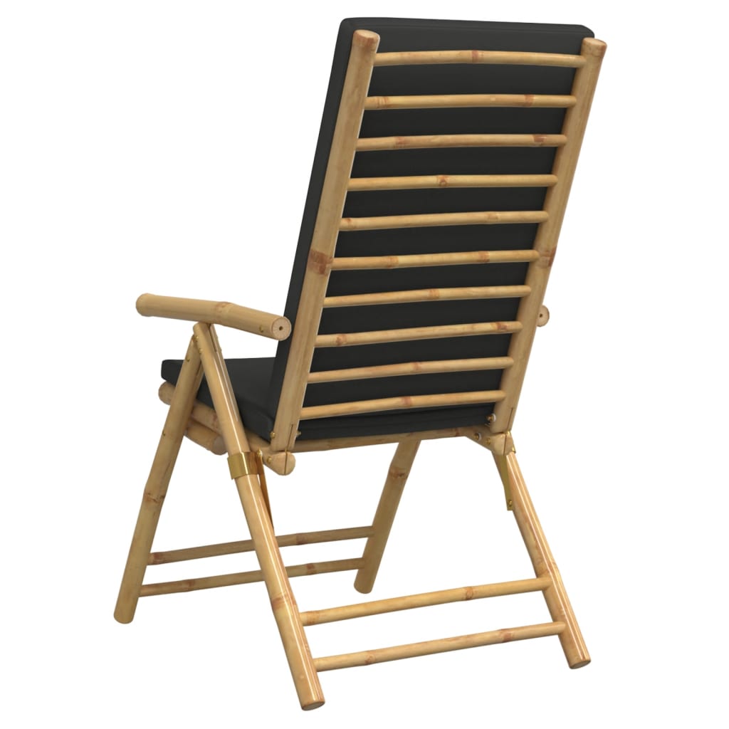 Sedie da Giardino Reclinabili 6 pz Cuscini Grigio Scuro Bambù