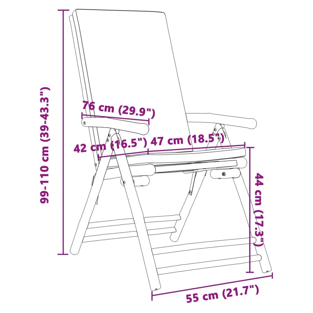 Sedie da Giardino Reclinabili 6 pz Cuscini Grigio Scuro Bambù