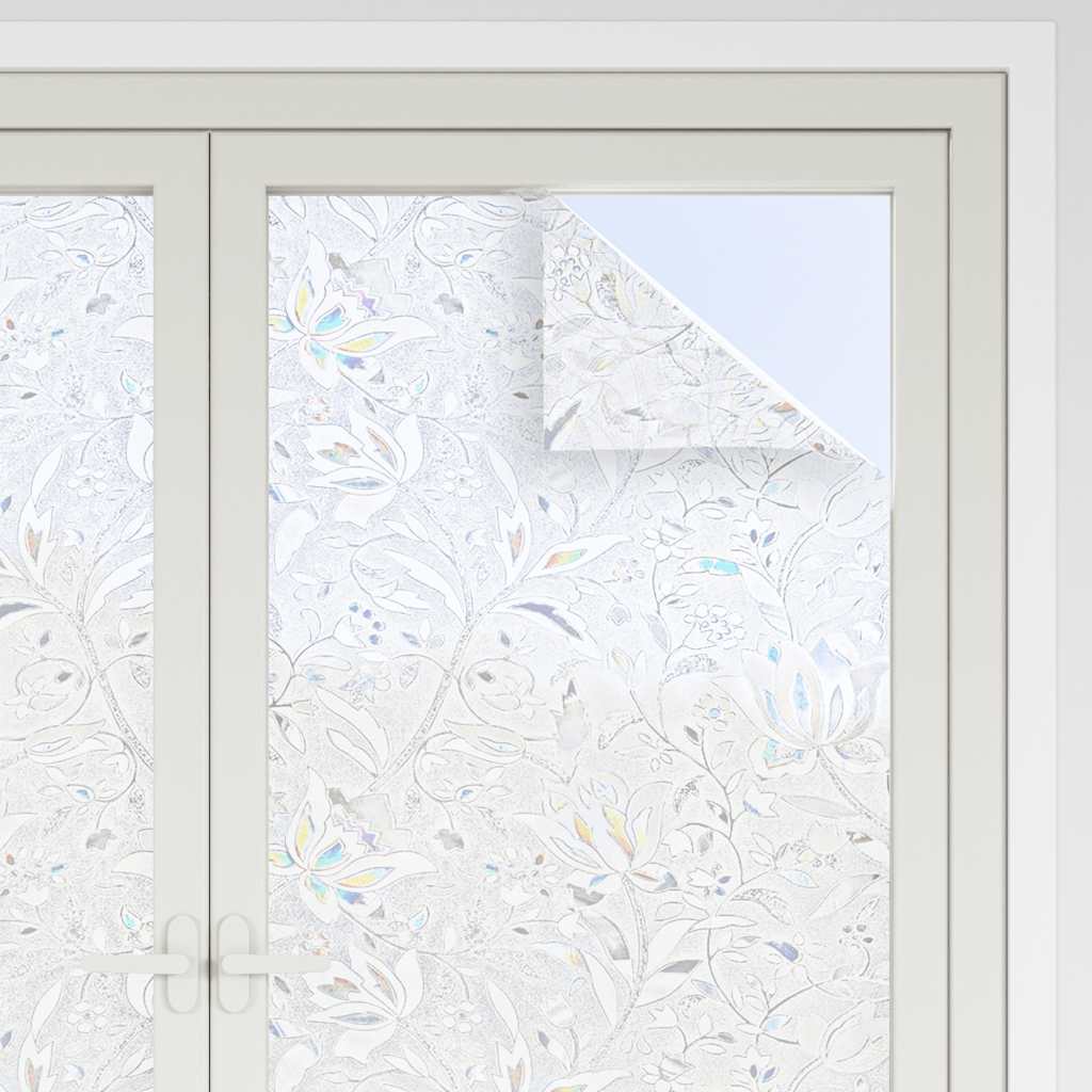 Pellicole per Finestre Smerigliate 4pz Motivo Fiore in PVC