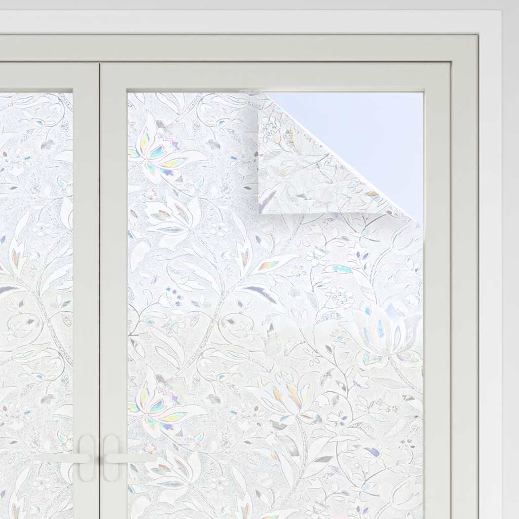 Pellicole per Finestre Smerigliate 2pz Motivo Fiore in PVC