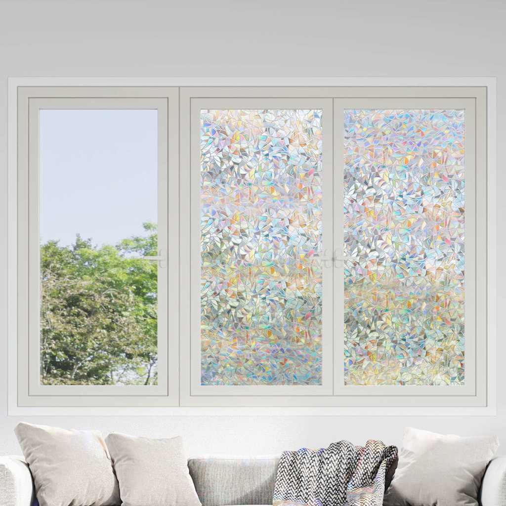 Pellicole per Finestre Smerigliate 3pz Motivo Arcobaleno in PVC