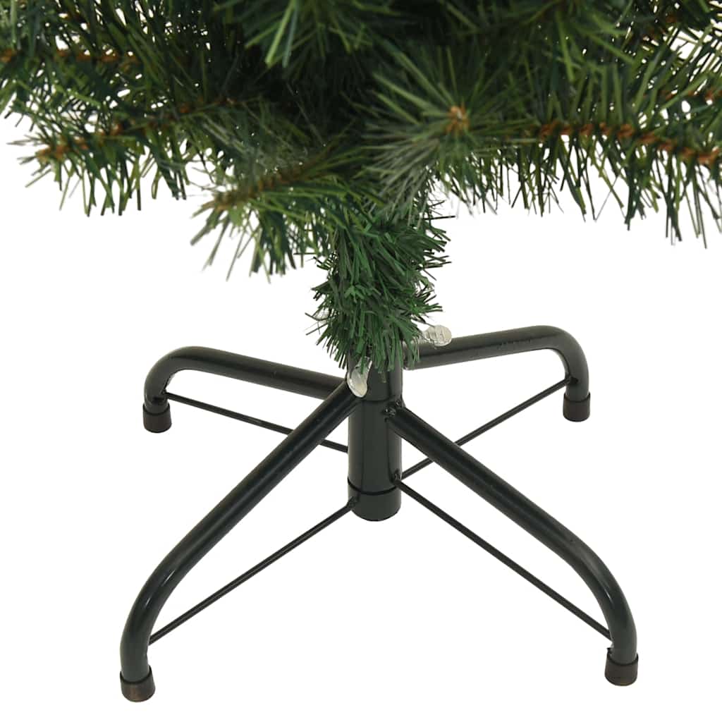 Albero di Natale Artificiale Sottile con Base Verde 150 cm PVC