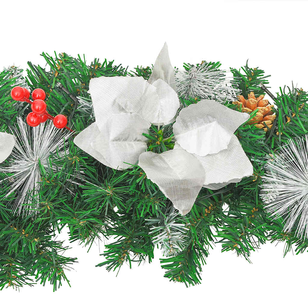Ghirlanda Natalizia con Luci a LED 2,7 m in PVC Verde