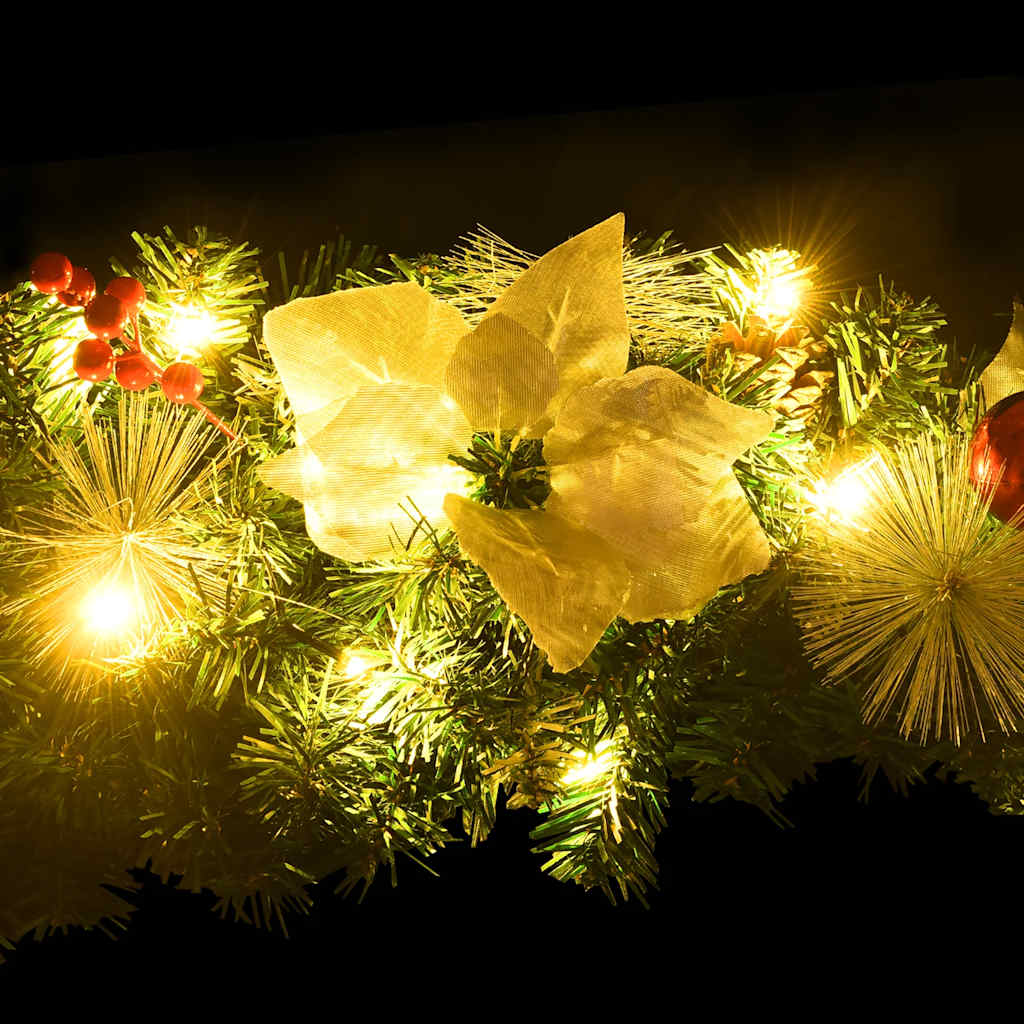Ghirlanda Natalizia con Luci a LED 2,7 m in PVC Verde