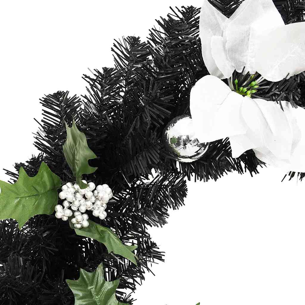 Ghirlanda Natalizia con Luci a LED 2,7 m in PVC Nera