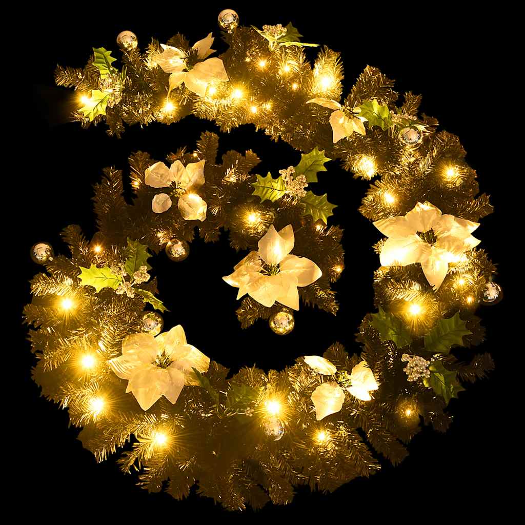 Ghirlanda Natalizia con Luci a LED 2,7 m in PVC Nera