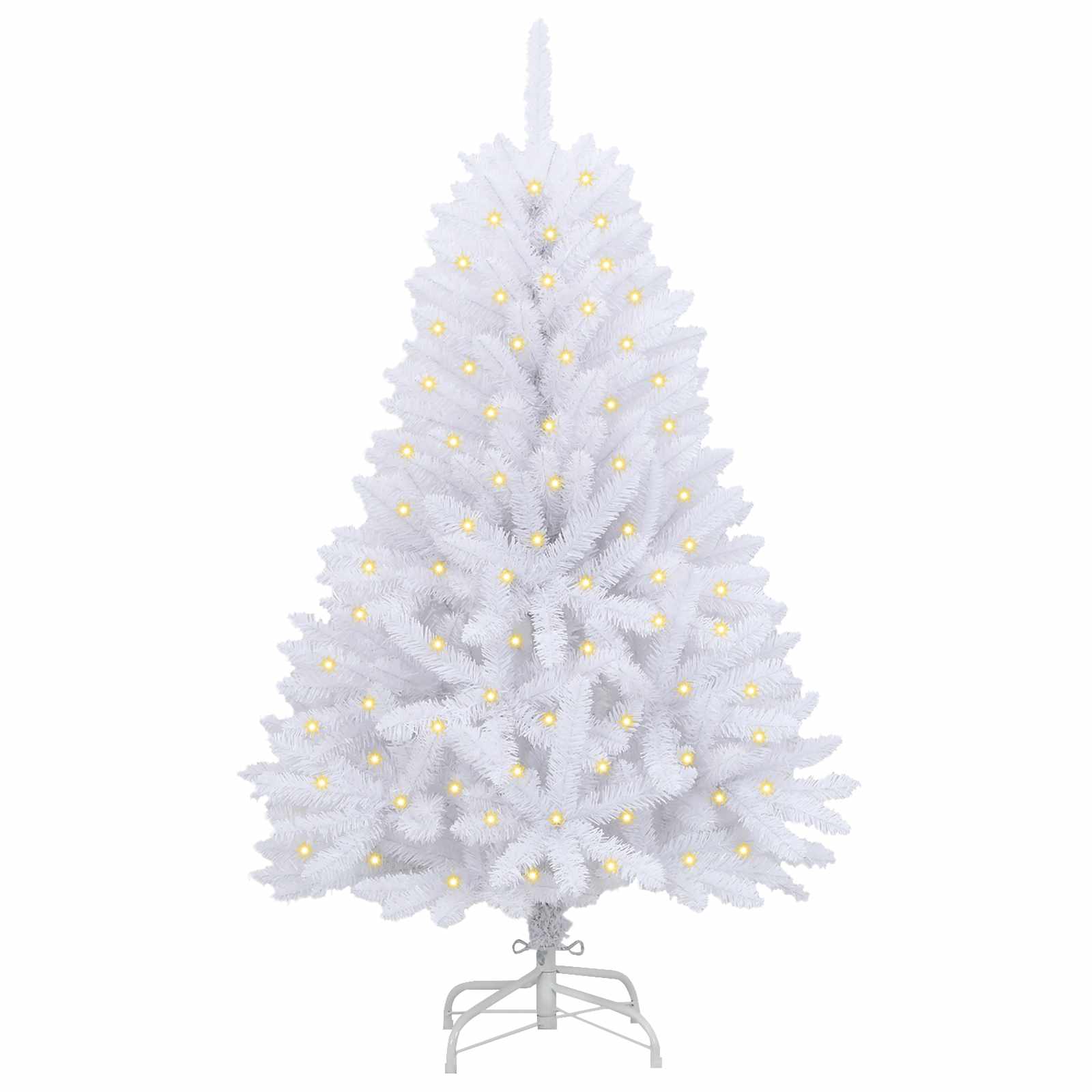 Albero di Natale artificiale 150 LED PVC e Acciaio Bianco