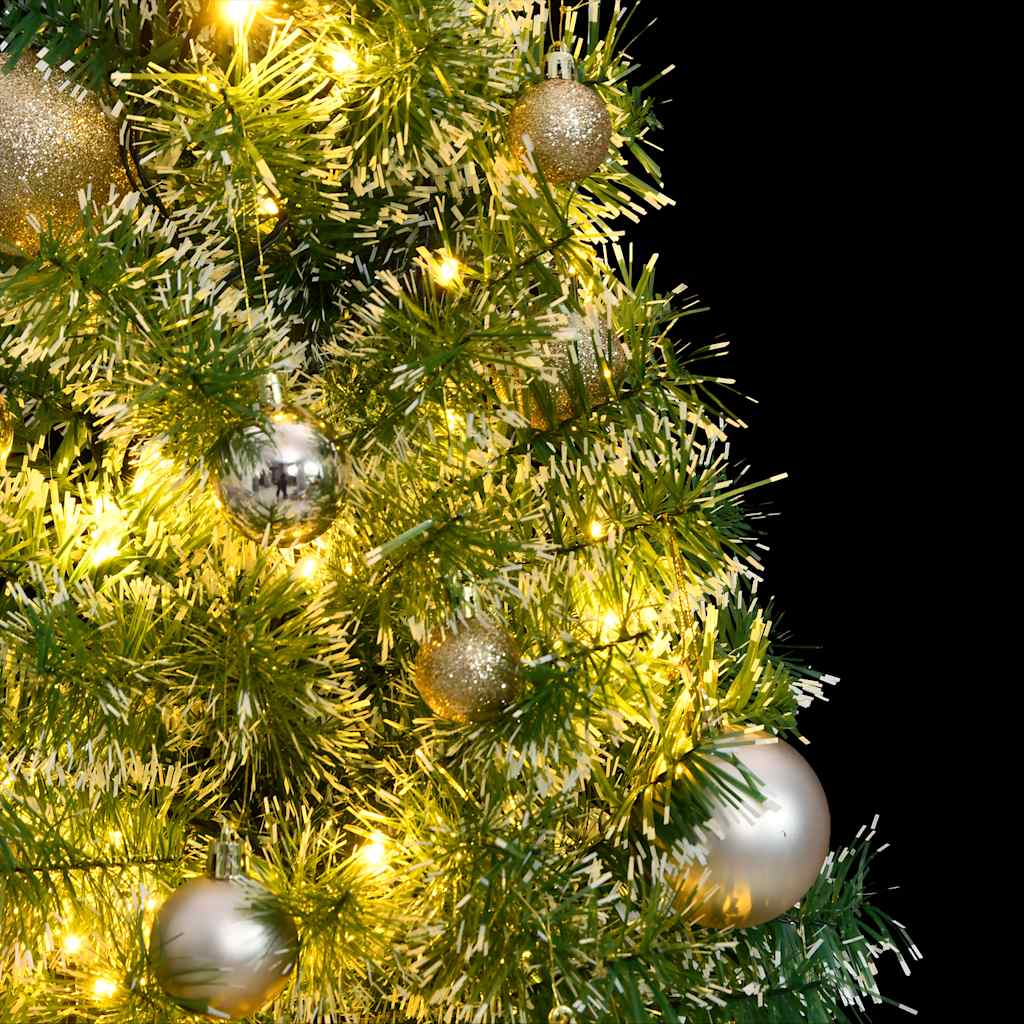 Albero Natale Artificiale 150 LED Palline e Neve Fioccata 150cm