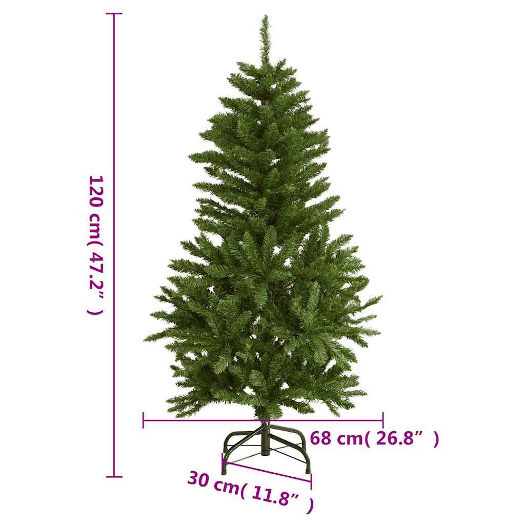 Albero Natale Incernierato con 150 LED e Palline 120 cm