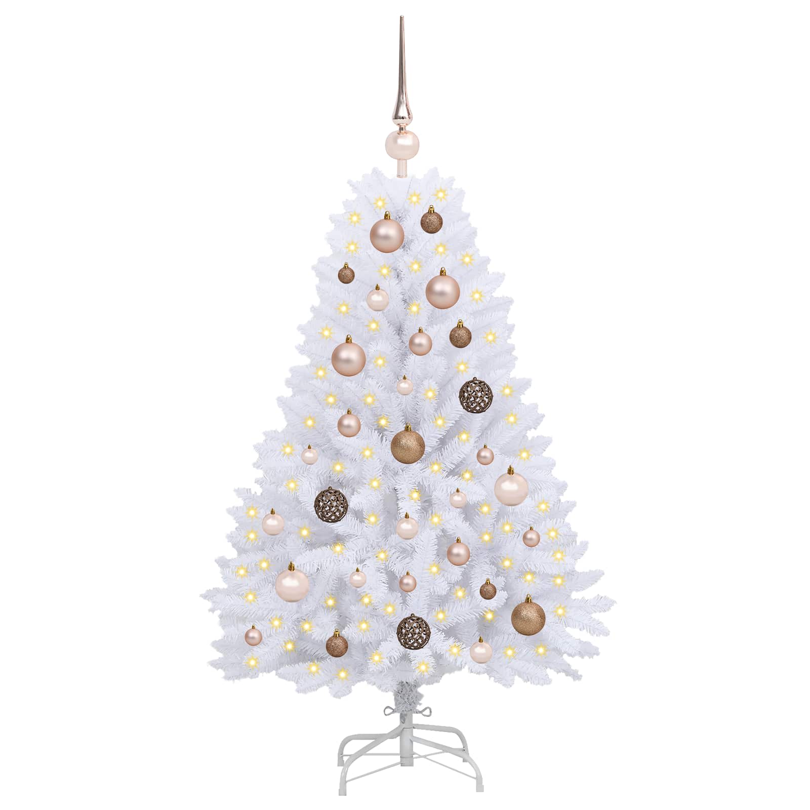 Albero di Natale artificiale 120 cm PVC e Acciaio Bianco