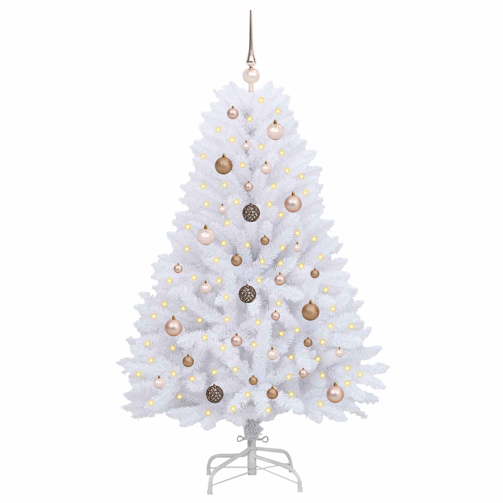 Albero di Natale artificiale 150 cm PVC e Acciaio Bianco