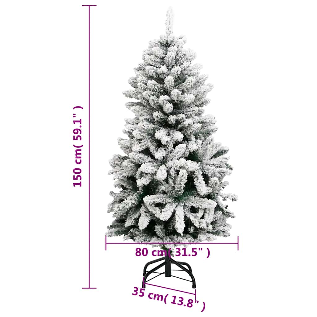 Albero Natale Incernierato con 150 LED e Palline 150 cm
