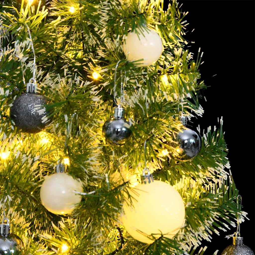Albero Natale Artificiale 150 LED Palline e Neve Fioccata 120cm
