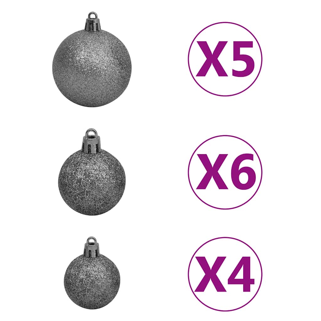 Albero Natale Artificiale 150 LED Palline e Neve Fioccata 150cm