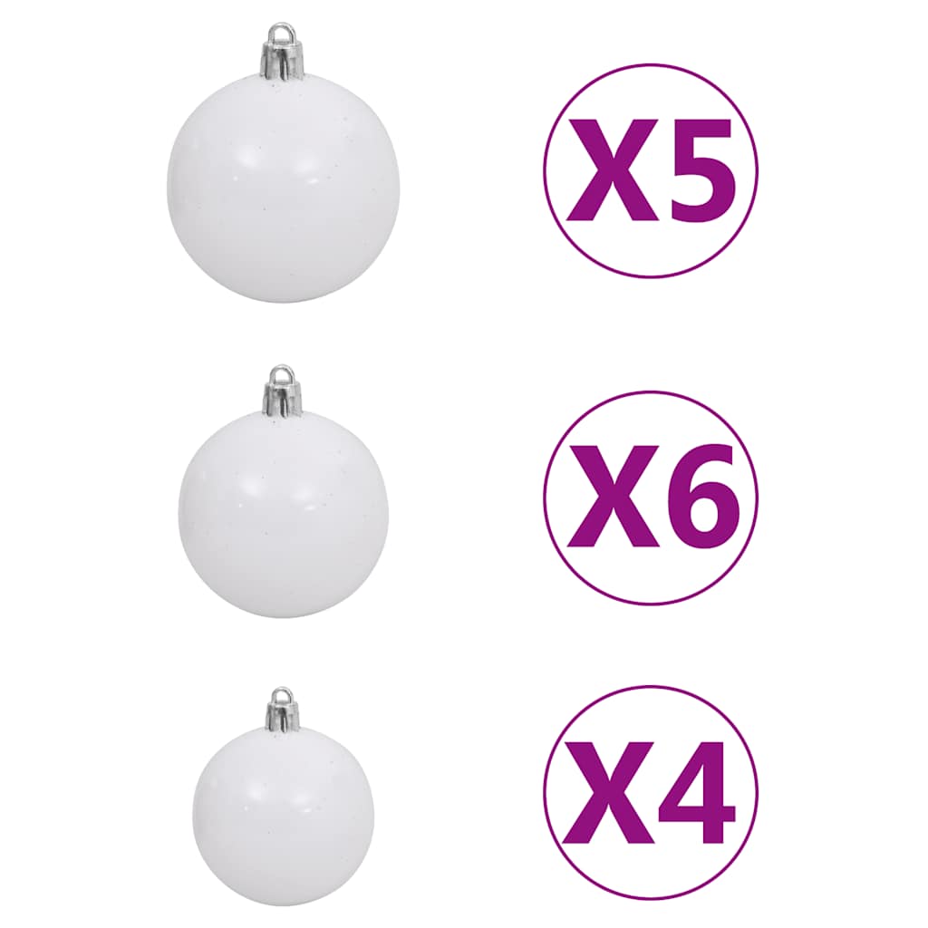 Albero Natale Artificiale 150 LED Palline e Neve Fioccata 150cm