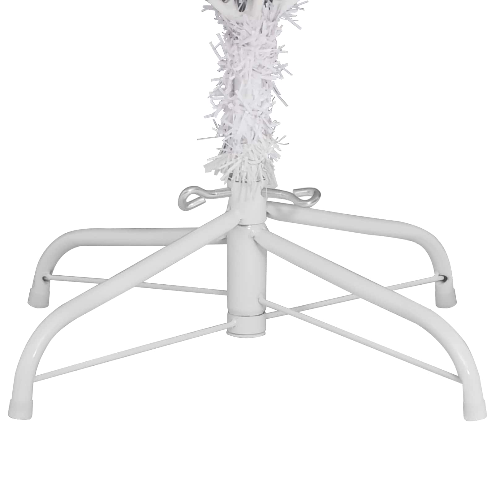Albero di Natale artificiale 300 LED PVC e Acciaio Bianco