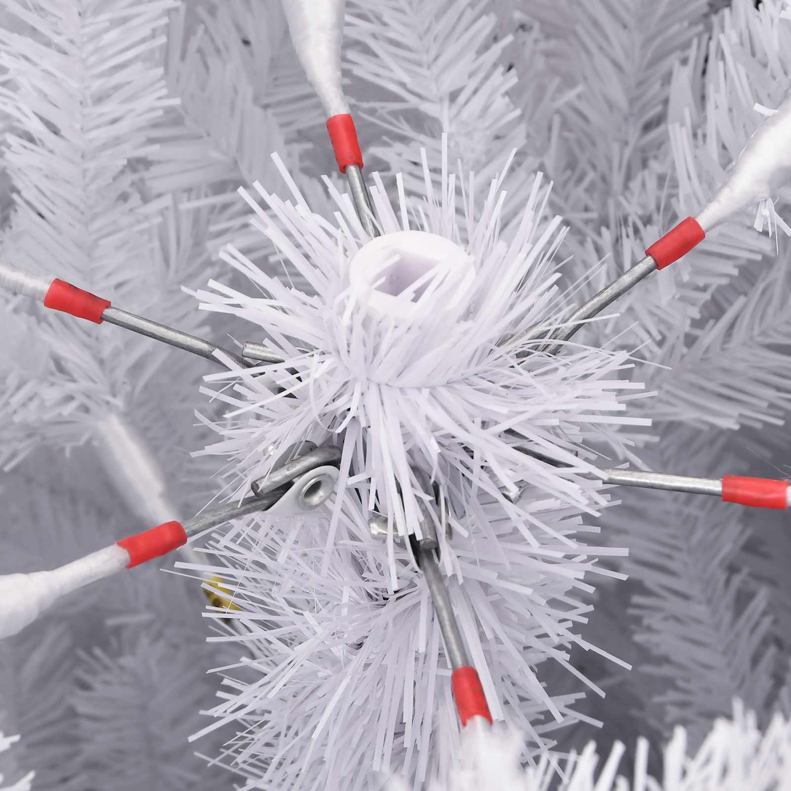 Albero di Natale artificiale 300 LED PVC e Acciaio Bianco