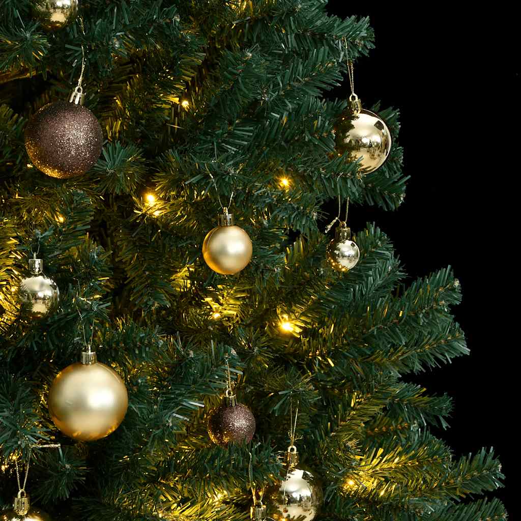 Albero Natale Incernierato con 300 LED e Palline 180 cm