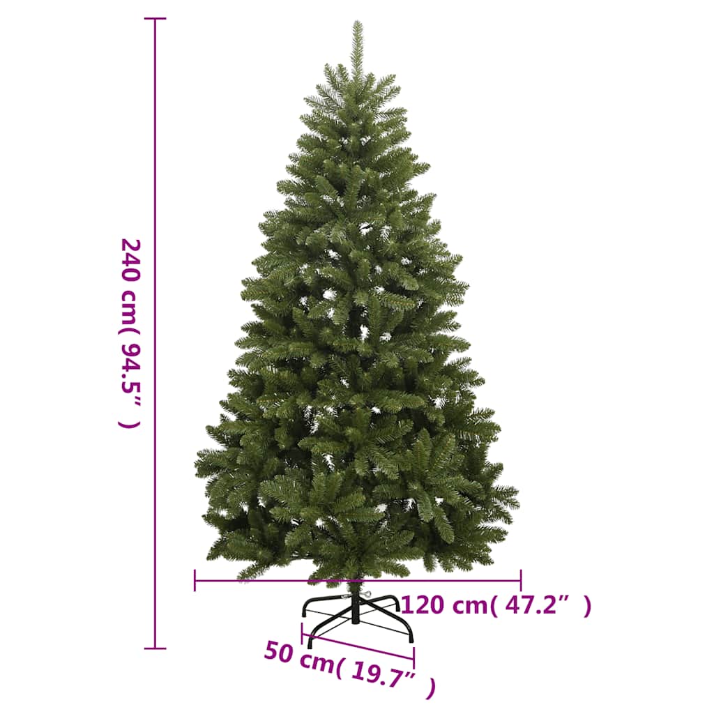 Albero Natale Incernierato con 300 LED e Palline 240 cm