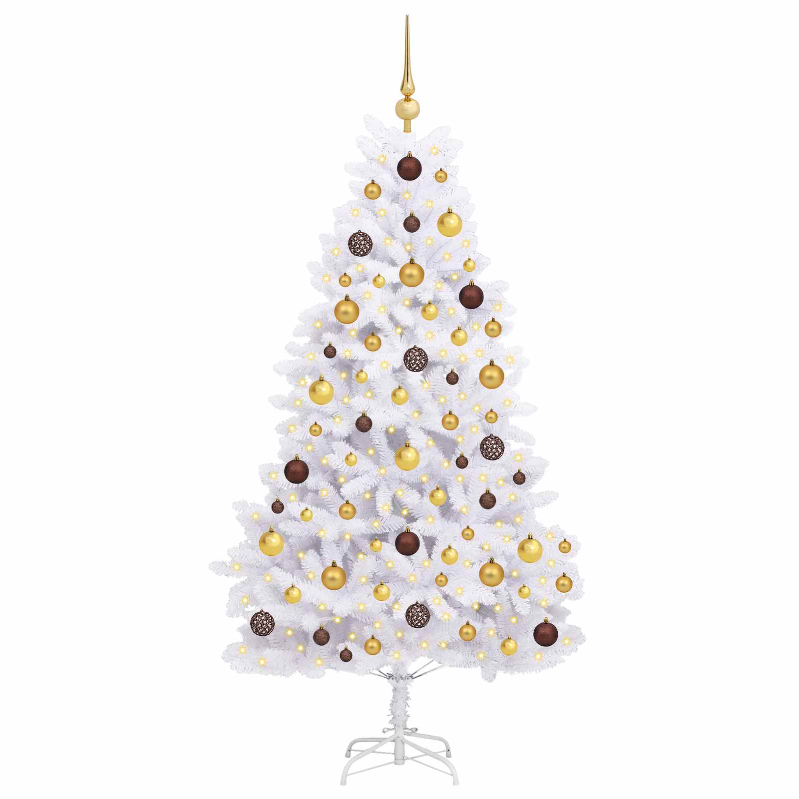 Albero di Natale artificiale 180 cm PVC e Acciaio Bianco