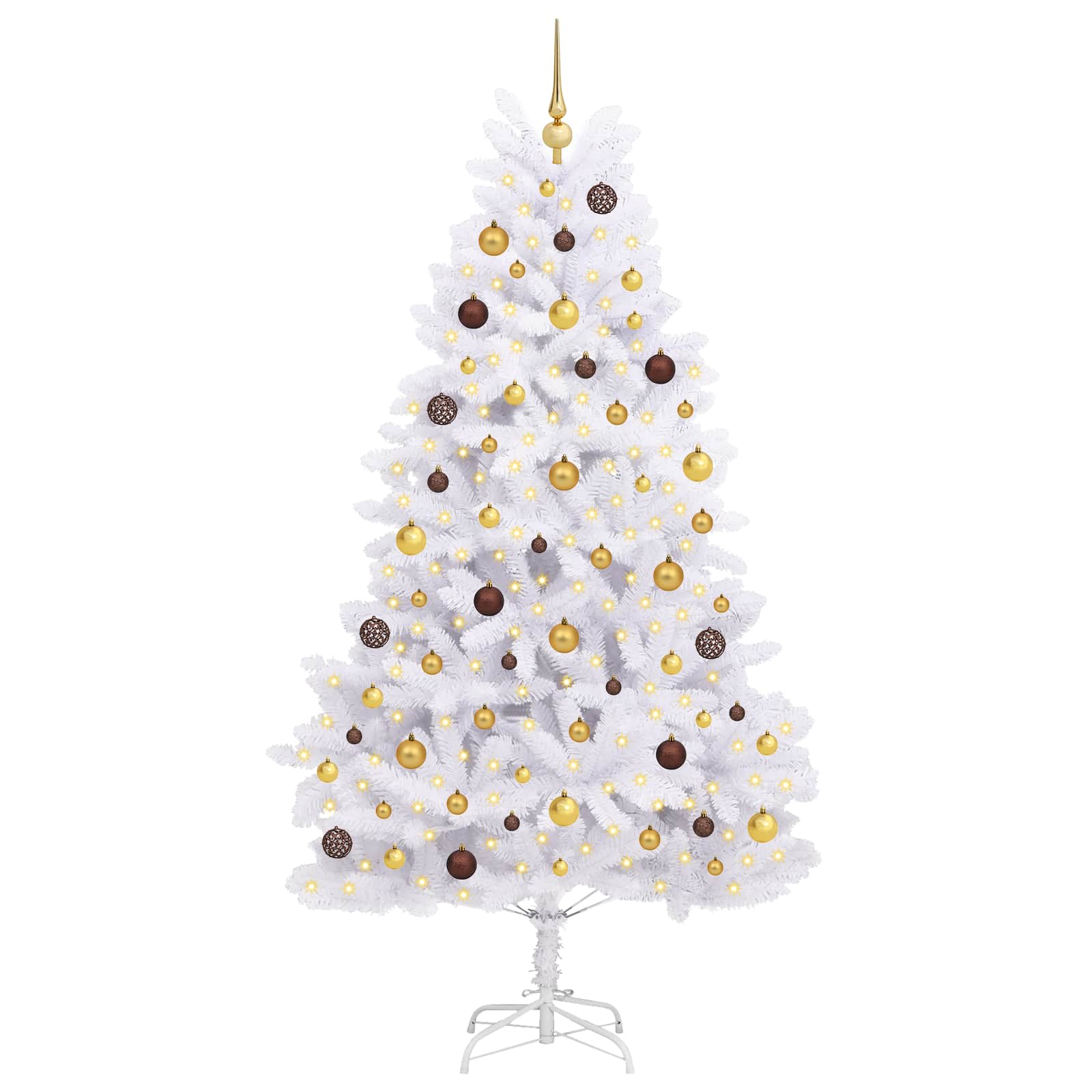 Albero di Natale artificiale 210 cm PVC e Acciaio Bianco