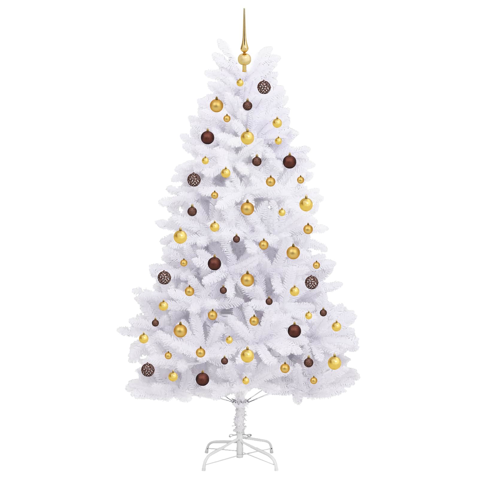 Albero di Natale artificiale 210 cm PVC e Acciaio Bianco