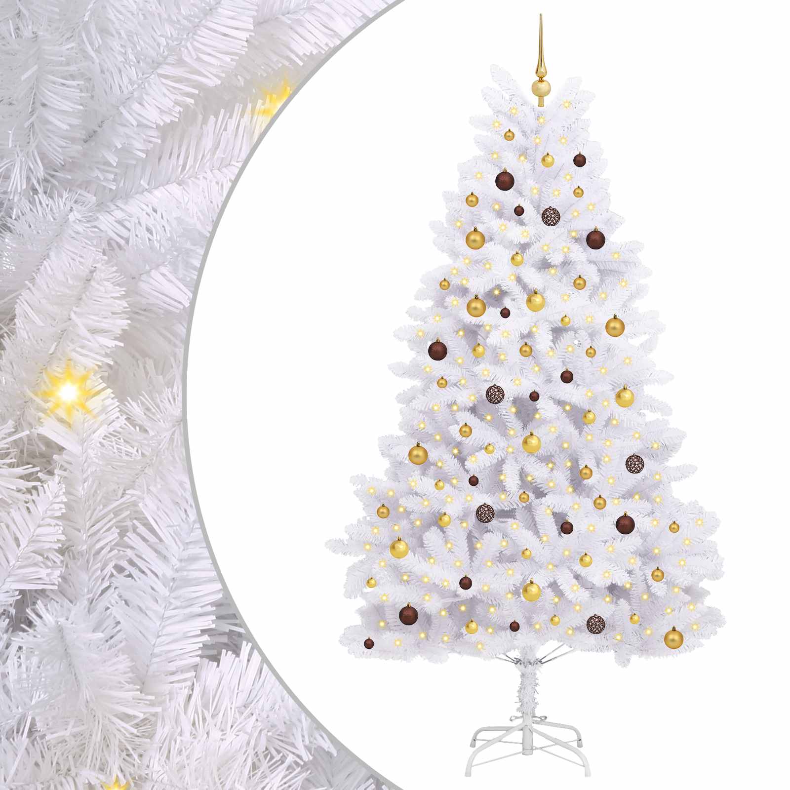Albero di Natale artificiale 240 cm PVC e Acciaio Bianco