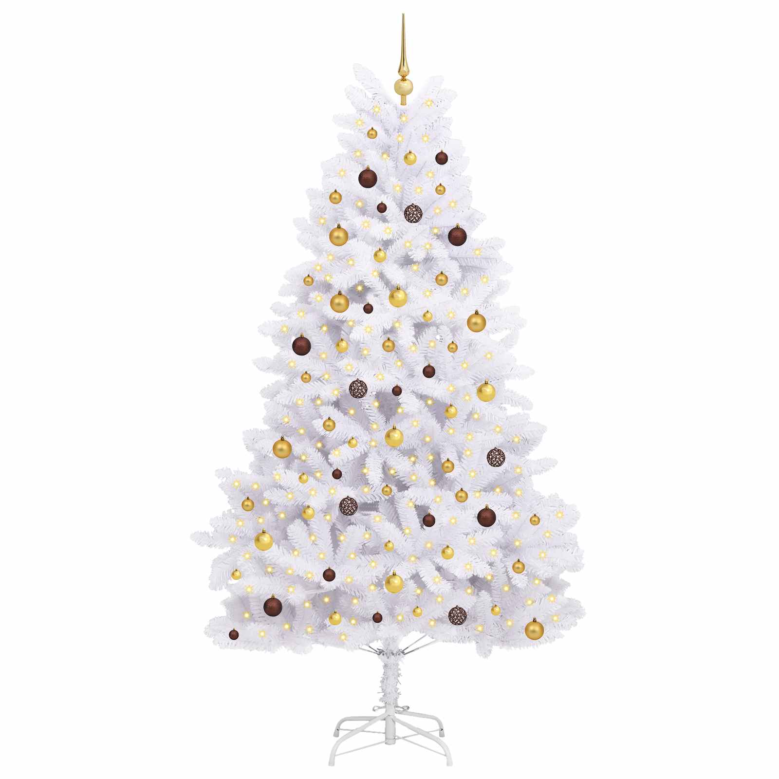 Albero di Natale artificiale 240 cm PVC e Acciaio Bianco