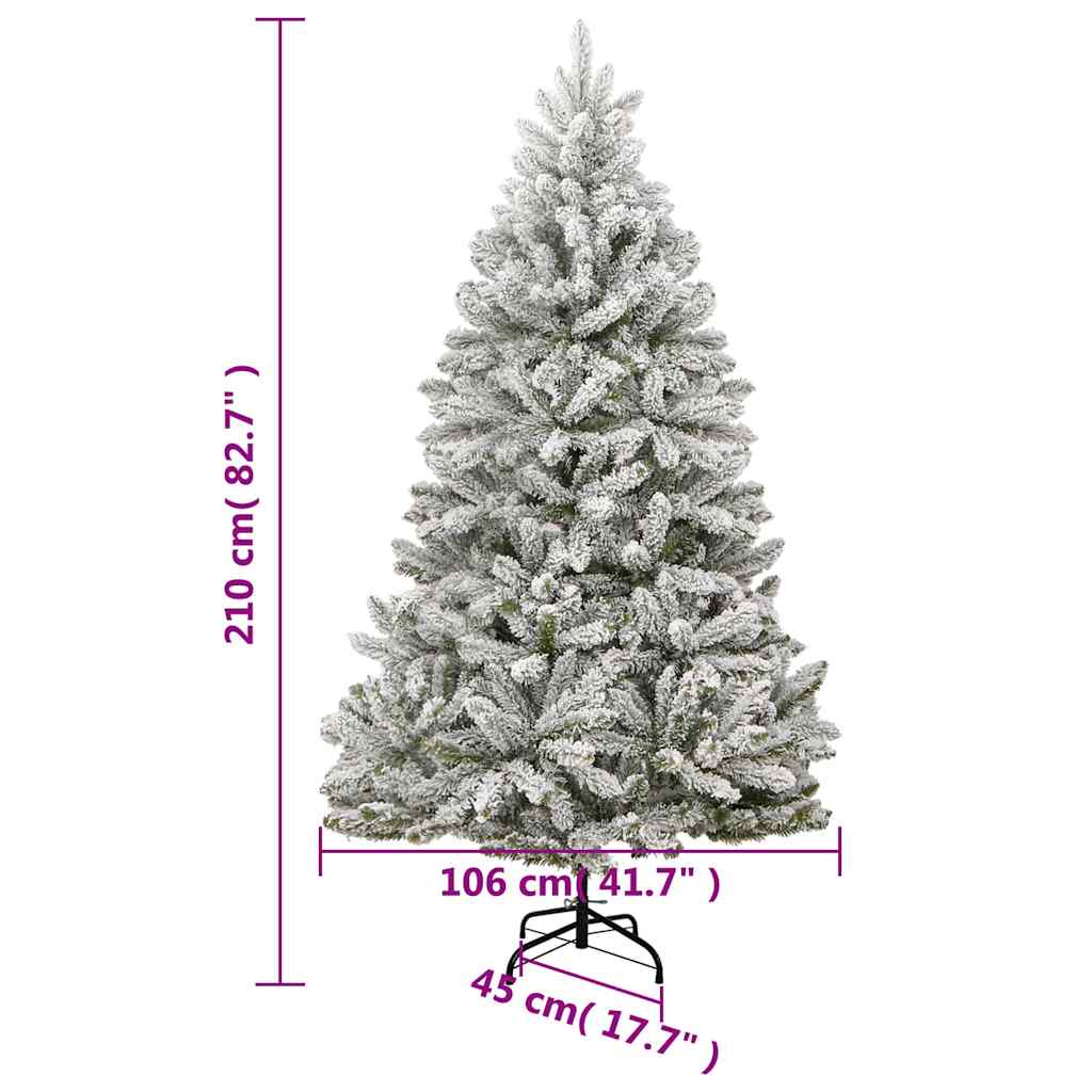 Albero Natale Incernierato con 300 LED e Palline 210 cm