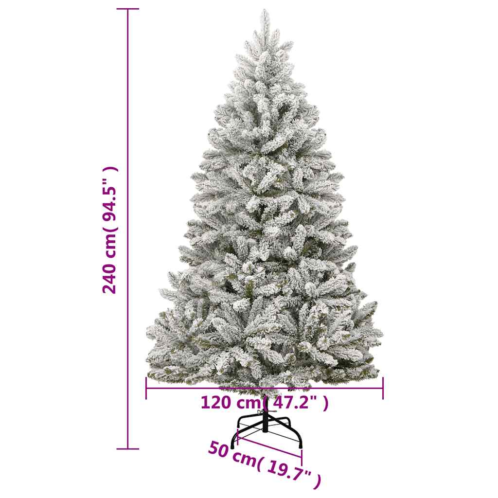 Albero Natale Incernierato con 300 LED e Palline 240 cm