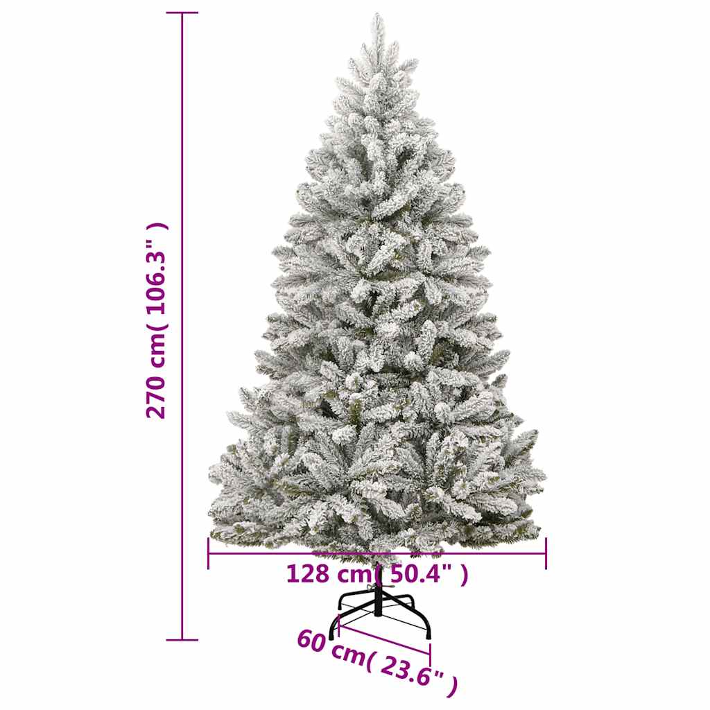 Albero Natale Artificiale Incernierato 300 LED e Palline 270 cm