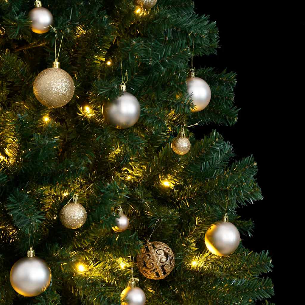 Albero Natale Incernierato con 300 LED e Palline 210 cm