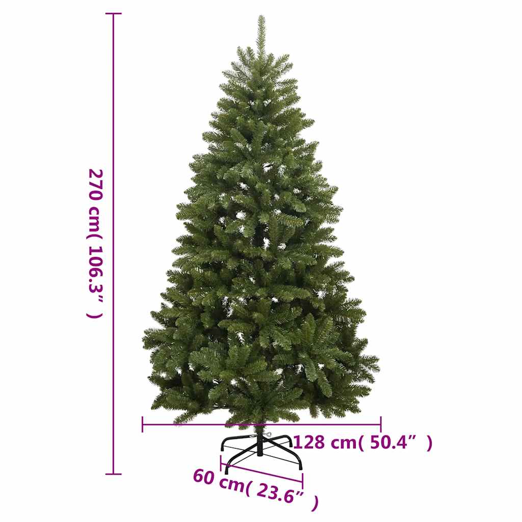 Albero Natale Artificiale Incernierato 300 LED e Palline 270 cm