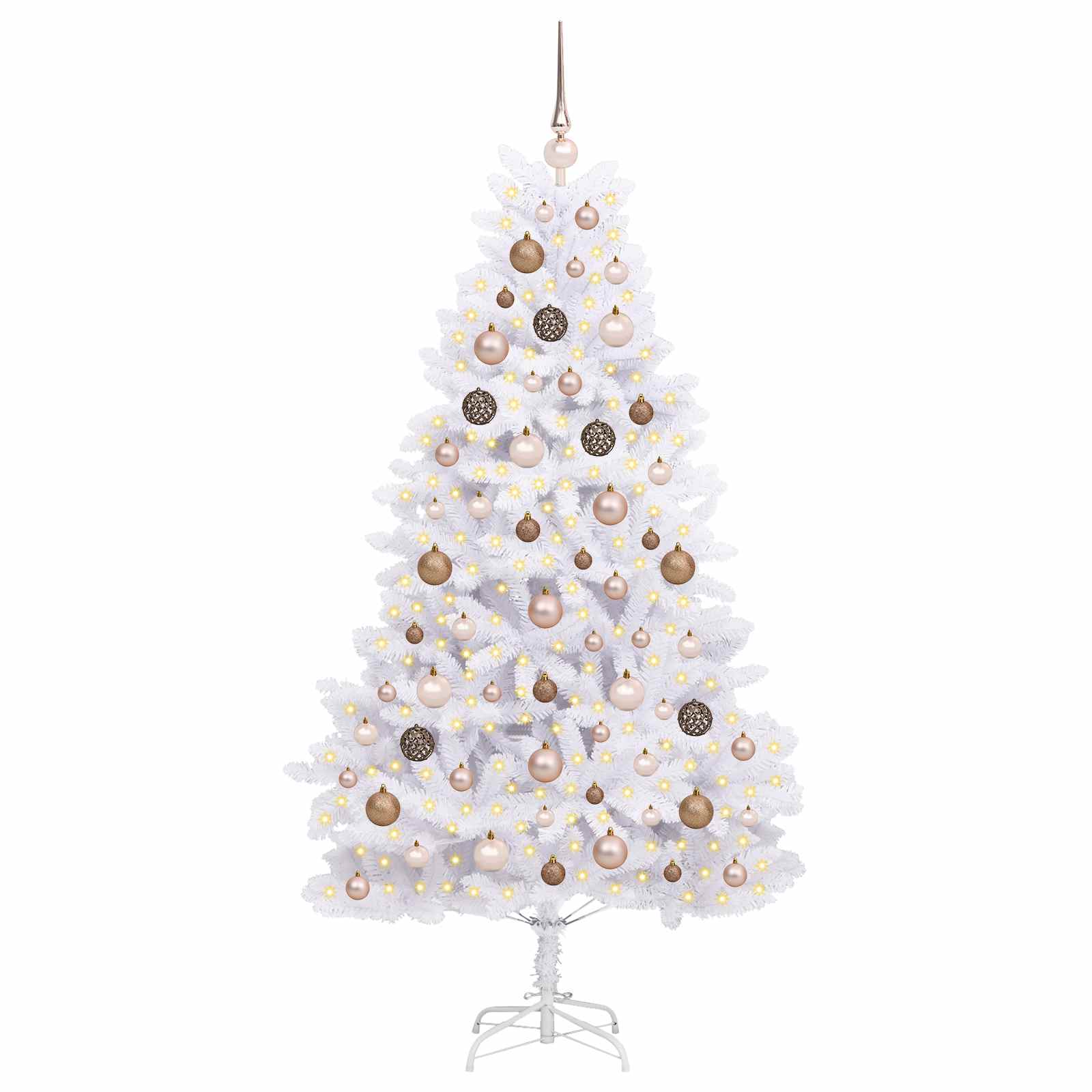 Albero di Natale artificiale 180 cm PVC e Acciaio Bianco
