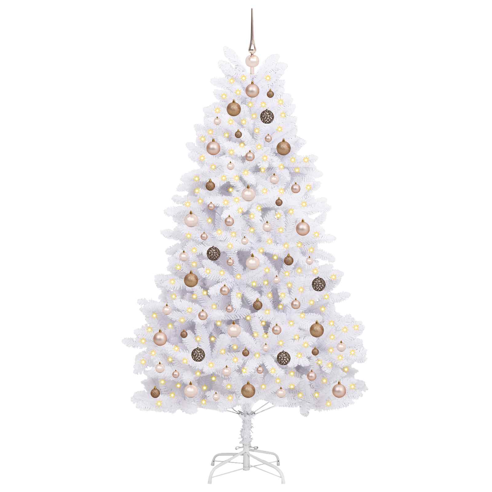 Albero di Natale artificiale 210 cm PVC e Acciaio Bianco