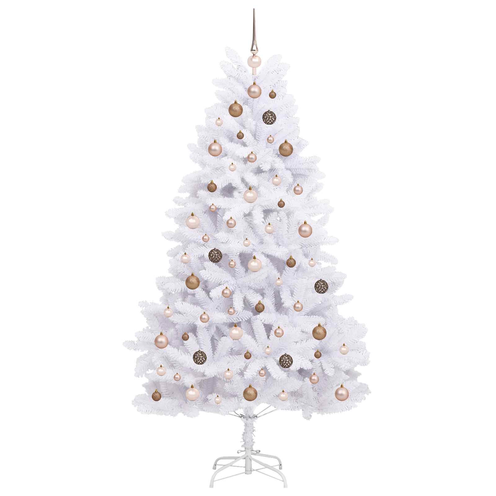 Albero di Natale artificiale 210 cm PVC e Acciaio Bianco