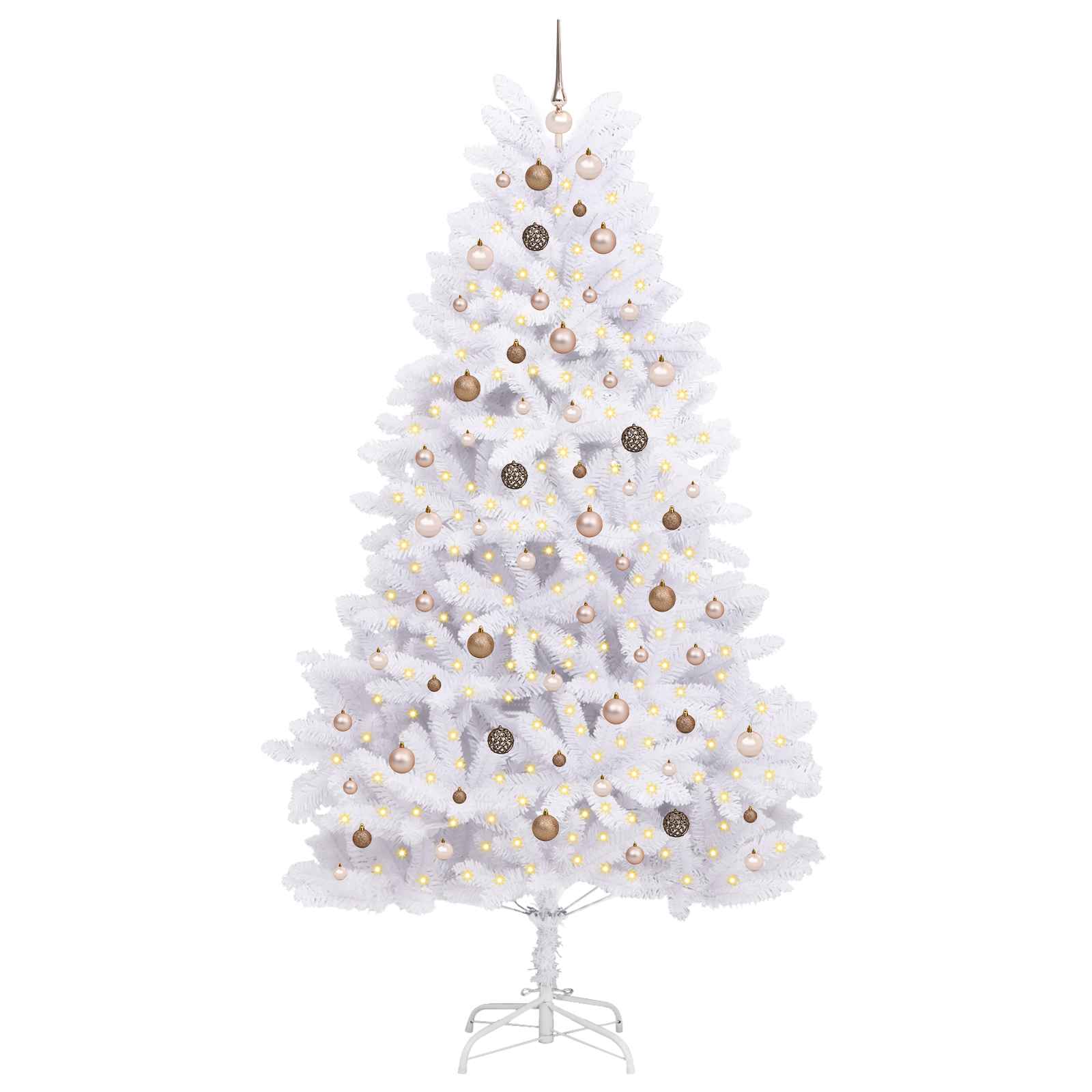 Albero di Natale artificiale 240 cm PVC e Acciaio Bianco