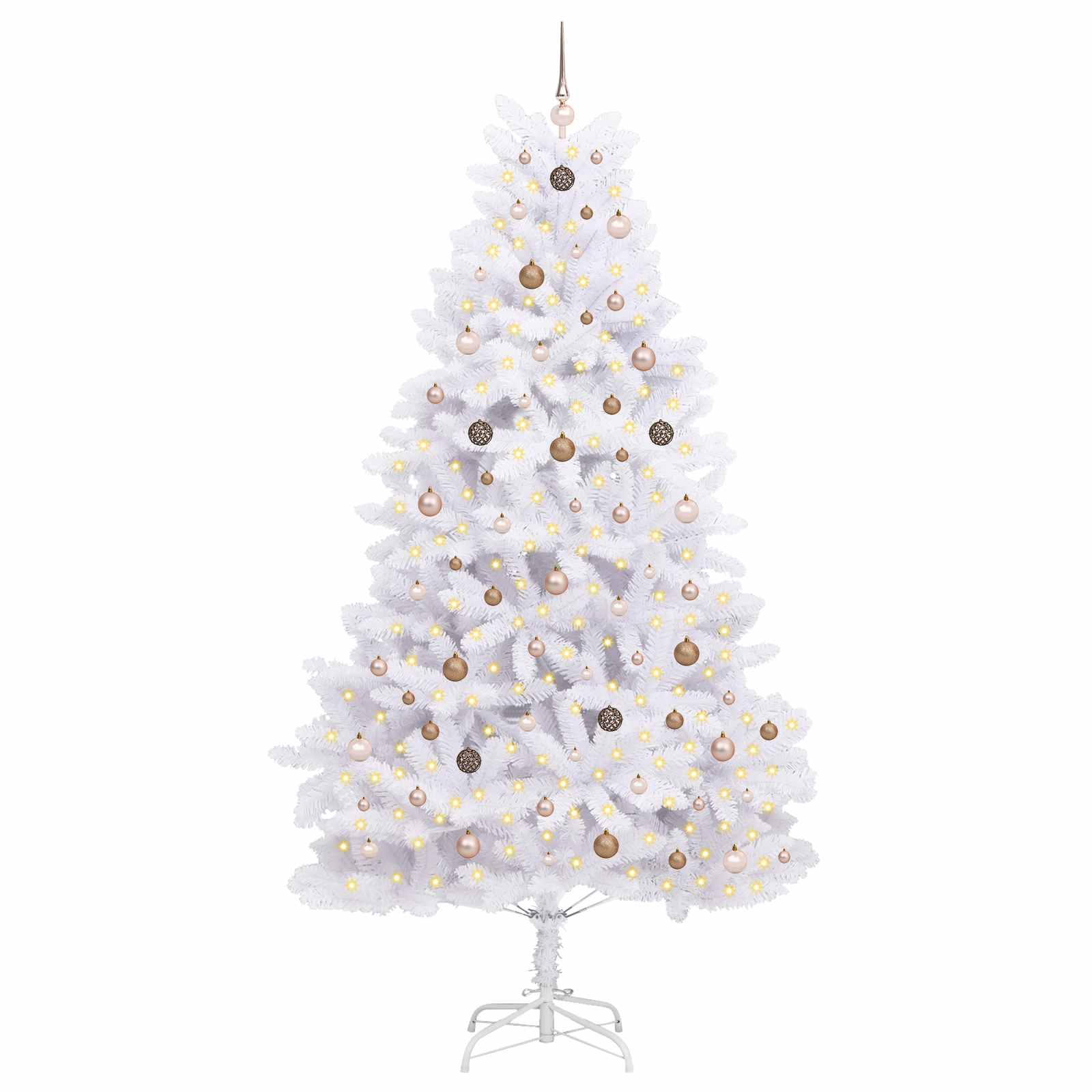 Albero di Natale artificiale 270 cm PVC e Acciaio Bianco
