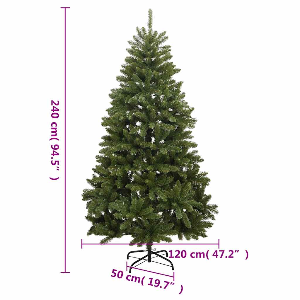 Albero Natale Incernierato con 300 LED e Palline 240 cm