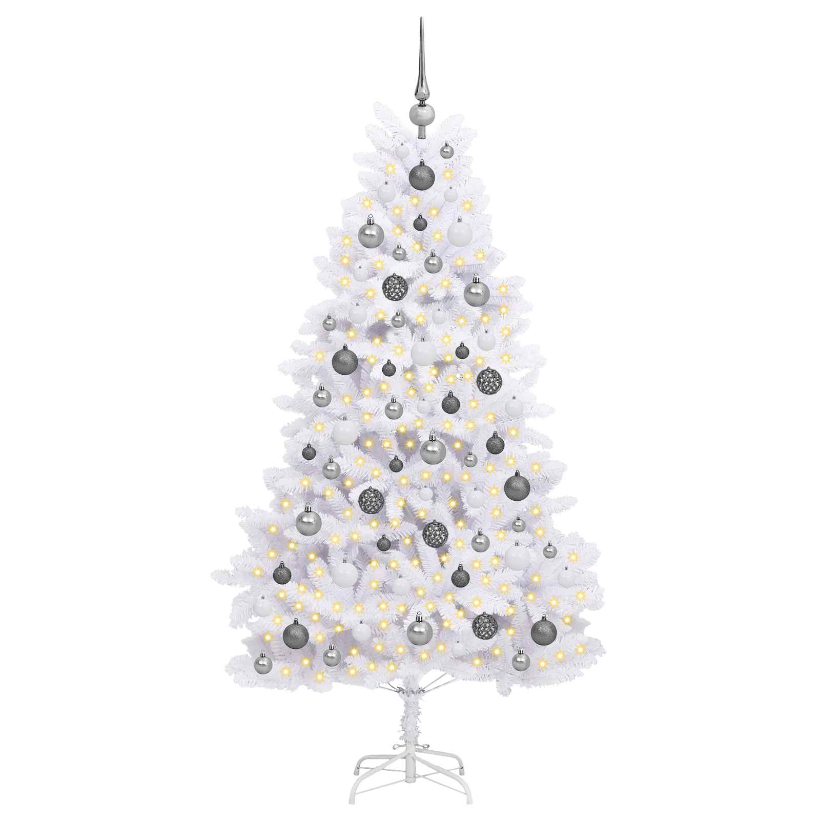 Albero di Natale artificiale 180 cm PVC e Acciaio Bianco