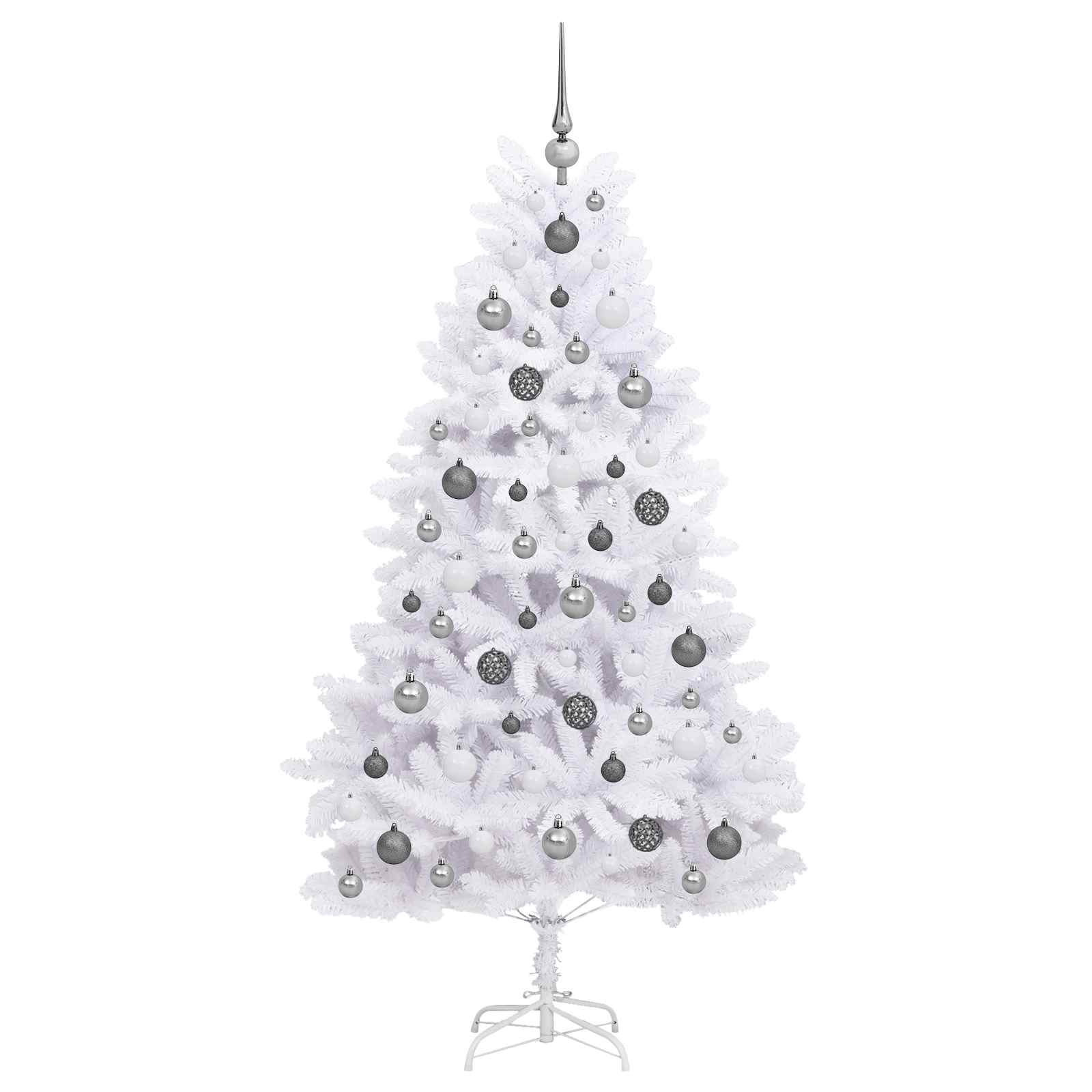 Albero di Natale artificiale 180 cm PVC e Acciaio Bianco