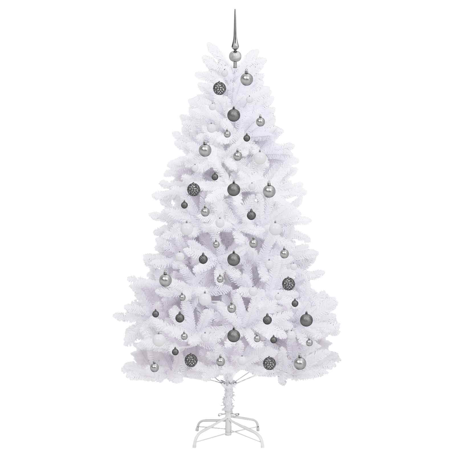 Albero di Natale artificiale 210 cm PVC e Acciaio Bianco