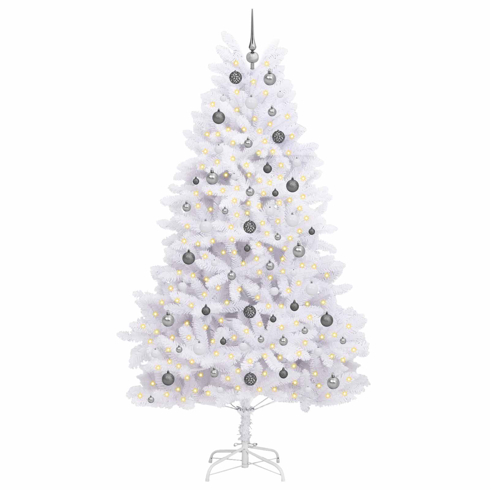Albero di Natale artificiale 240 cm PVC e Acciaio Bianco