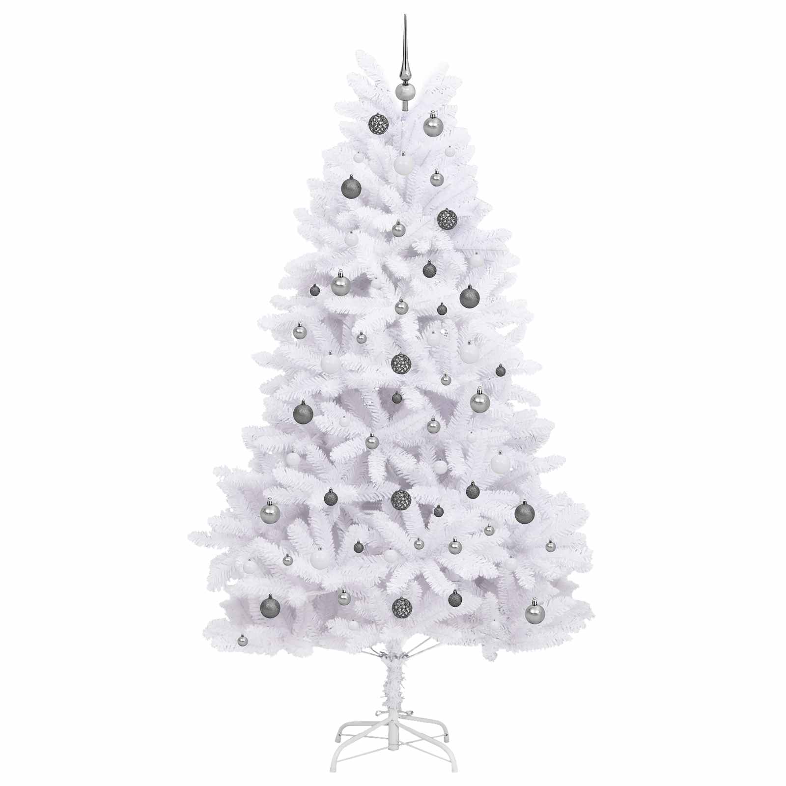 Albero di Natale artificiale 240 cm PVC e Acciaio Bianco