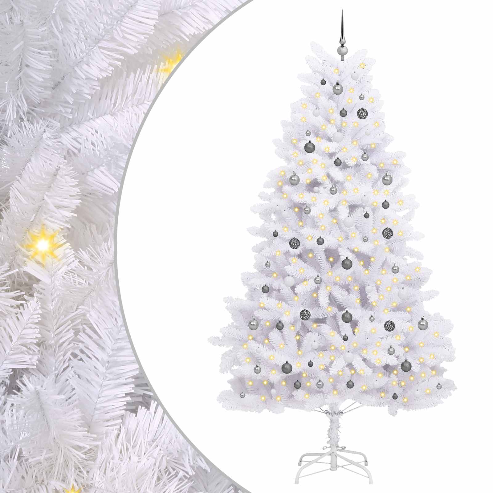 Albero di Natale artificiale 270 cm PVC e Acciaio Bianco