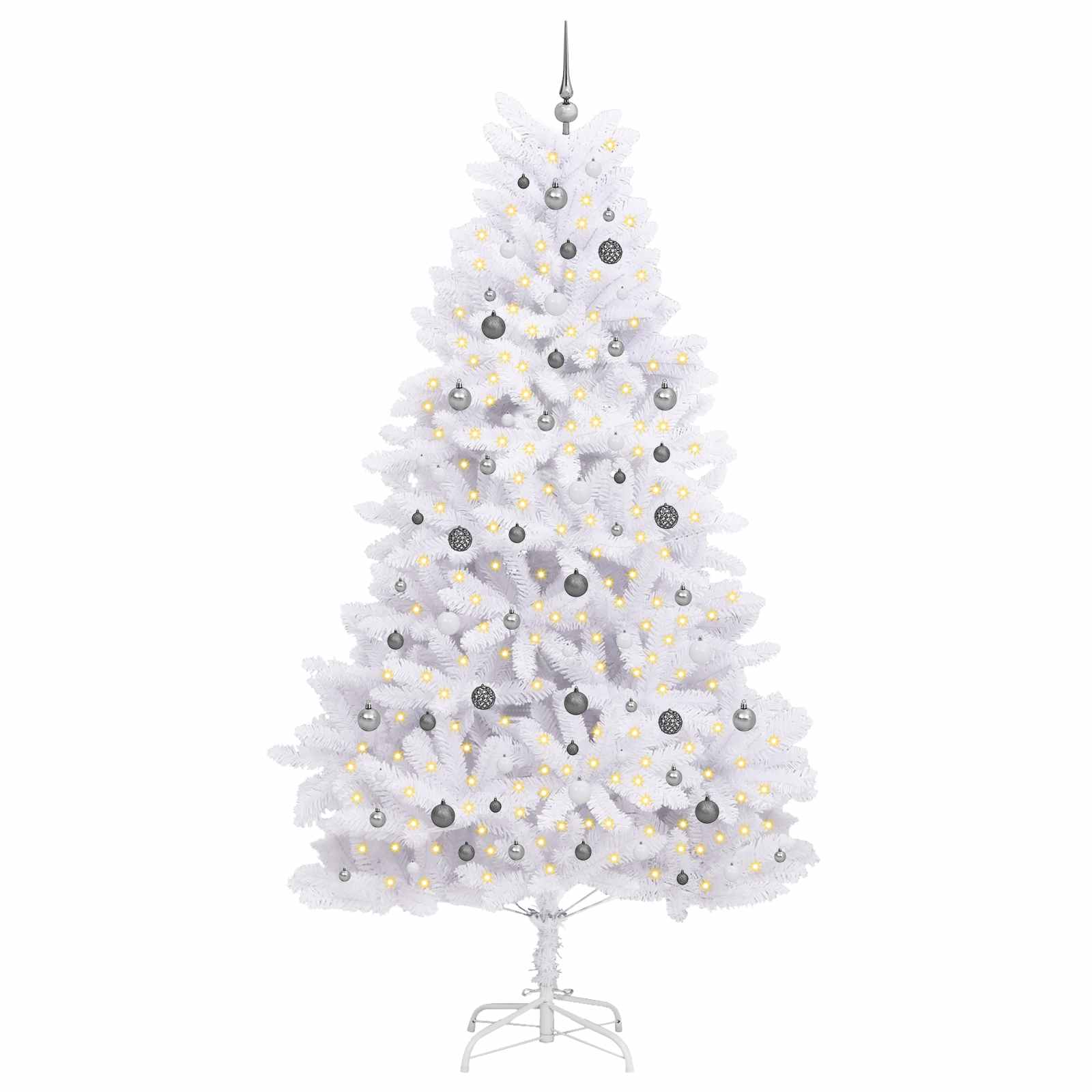 Albero di Natale artificiale 270 cm PVC e Acciaio Bianco