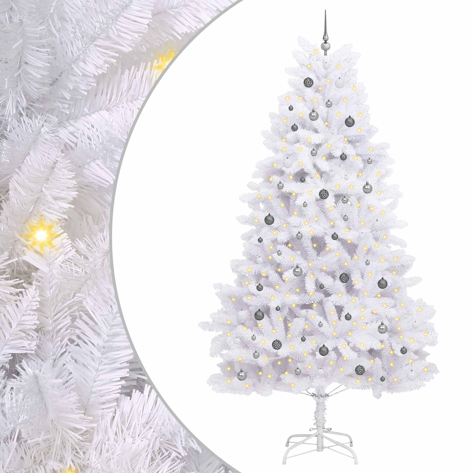 Albero di Natale artificiale 300 cm PVC e Acciaio Bianco