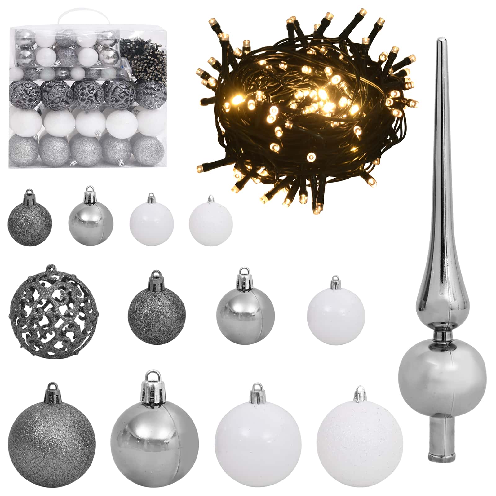Albero di Natale artificiale 300 cm PVC e Acciaio Bianco