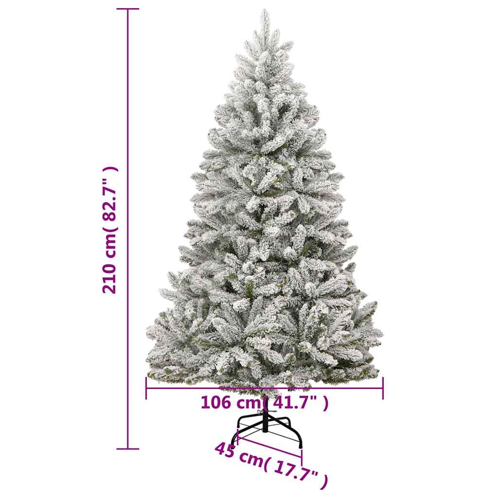 Albero Natale Incernierato con 300 LED e Palline 210 cm